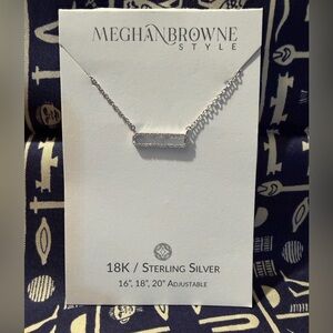 Meghan Browne Style 18K/ Sterling Silver Necklace 16, 18, 20” Adjustable NWT